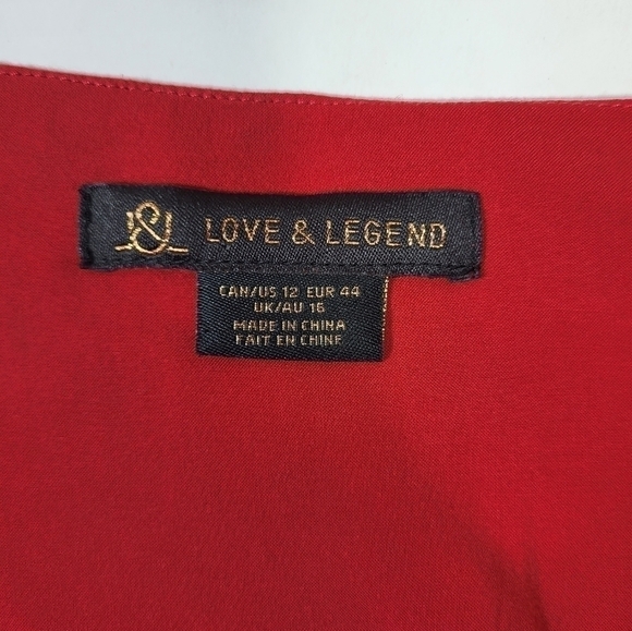 Love & Legend Red Lace Up Blouse - Picture 5 of 12